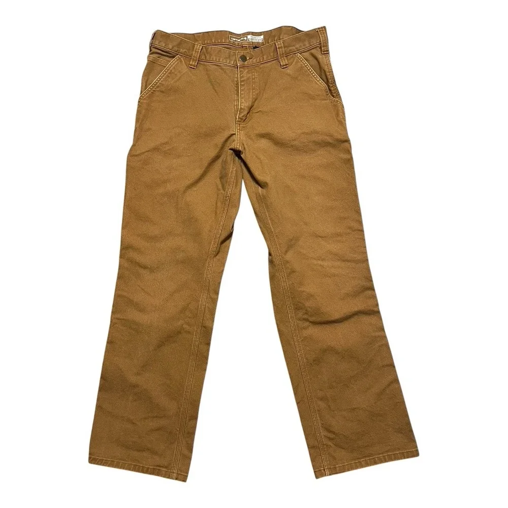 Carhartt Rugged Flex Relaxed Fit Duck Utility Work Pants Brown 34x30 BN3279-M